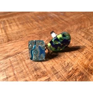 Murano Glass Rings Set of 2